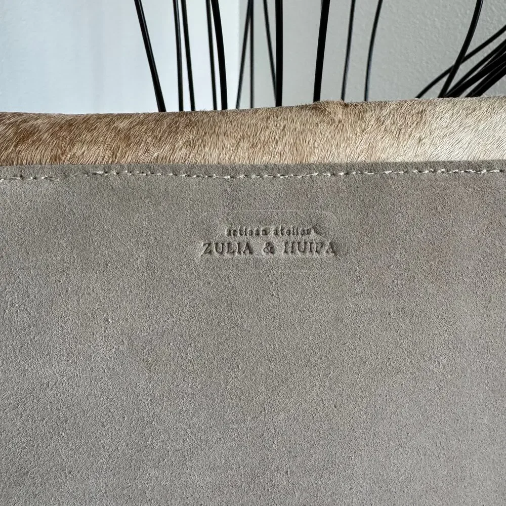 Zulia & Huipa Zina Fringe Shoulder Bag Suede & Cowhide Bone White Western